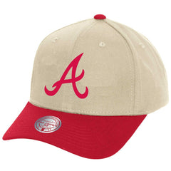 Atlanta Braves Pro Crown Adjustable Hat Cream | Mitchell & Ness