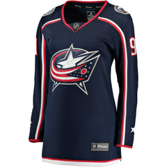 Kent Johnson Columbus Blue Jackets Fanatics Women's Home Breakaway Player Jersey Navy