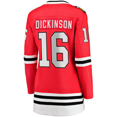 Jason Dickinson Chicago Blackhawks Fanatics Women's Home Breakaway Player Jersey Red