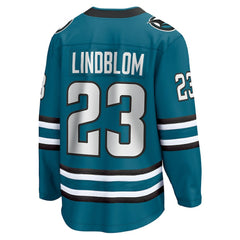 Oskar Lindblom San Jose Sharks Fanatics Home Breakaway Jersey Teal