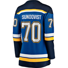 Oskar Sundqvist St. Louis Blues Fanatics Women's Home Breakaway Player Jersey Blue