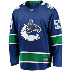 Teddy Blueger Vancouver Canucks Fanatics Home Breakaway Jersey Blue