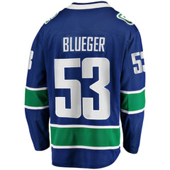 Teddy Blueger Vancouver Canucks Fanatics Home Breakaway Jersey Blue