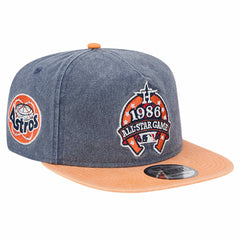 Houston Astros 1986 MLB All-Star Game Pigment Dye Golfer Snapback Hat Navy/Orange | New Era