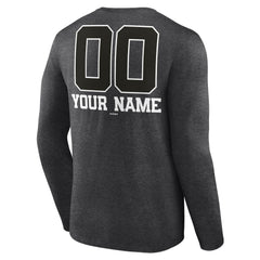 Milwaukee Brewers Personalized Monochrome Name & Number Long Sleeve T-Shirt Charcoal