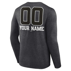 Philadelphia Phillies Personalized Monochrome Name & Number Long Sleeve T-Shirt Charcoal