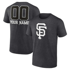 San Francisco Giants Personalized Monochrome Name & Number T-Shirt Charcoal