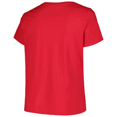 New Jersey Devils Profile Women's Plus Size Arch Over Logo T-Shirt Red