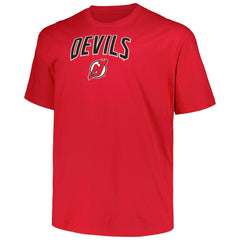 New Jersey Devils Profile Big & Tall Arch Over Logo T-Shirt Red
