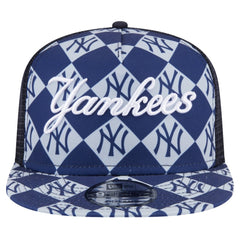 New York Yankees Seeing Diamonds A-Frame Trucker 9FIFTY Snapback Hat Navy | New Era