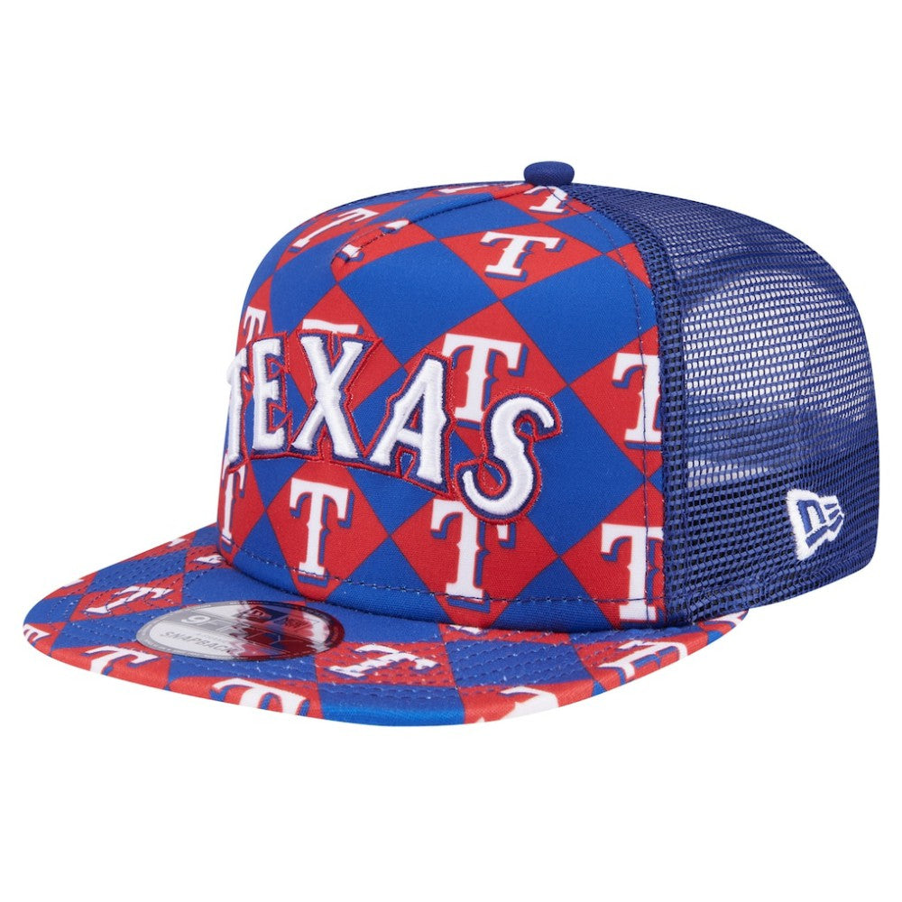 Texas Rangers Seeing Diamonds A-Frame Trucker 9FIFTY Snapback Hat Royal | New Era