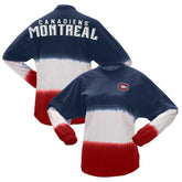 Montreal Canadiens Fanatics Women's Ombre Long Sleeve T-Shirt Navy/Red