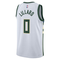 Damian Lillard Milwaukee Bucks Unisex Fear The Deer Swingman Player Jersey - Association Edition - White
