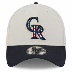 Colorado Rockies 2024 Fourth of July 39THIRTY Flex Hat Khaki/Black | New Era