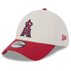 Los Angeles Angels 2024 Fourth of July 39THIRTY Flex Hat Khaki/Red | New Era