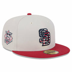 San Diego Padres 2024 Fourth of July 59FIFTY Fitted Hat Khaki/Red | New Era