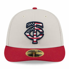 Minnesota Twins 2024 Fourth of July Low Profile 59FIFTY Fitted Hat Khaki/Red | New Era