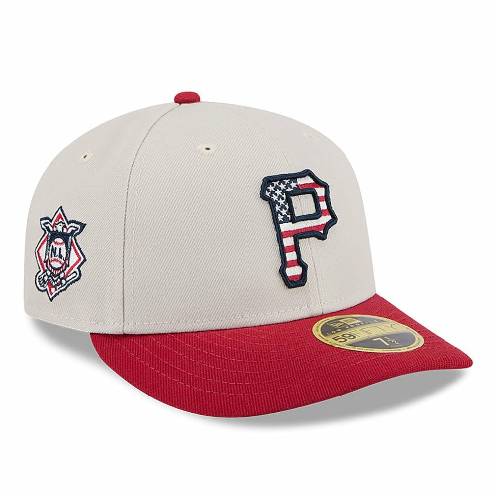 Pittsburgh Pirates 2024 Fourth of July Low Profile 59FIFTY Fitted Hat Khaki/Red | New Era