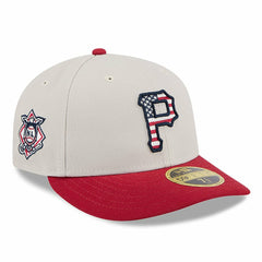 Pittsburgh Pirates 2024 Fourth of July Low Profile 59FIFTY Fitted Hat Khaki/Red | New Era