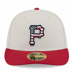 Pittsburgh Pirates 2024 Fourth of July Low Profile 59FIFTY Fitted Hat Khaki/Red | New Era