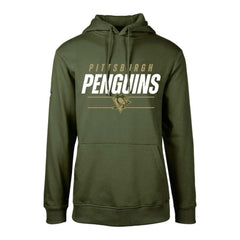 Pittsburgh Penguins Levelwear Youth Podium Fleece Pullover Hoodie Olive