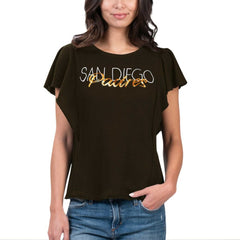 San Diego Padres G-III 4Her by Carl Banks Women's Crowd Wave T-Shirt Brown