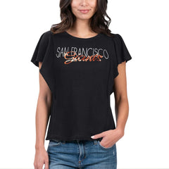 San Francisco Giants G-III 4Her by Carl Banks Women's Crowd Wave T-Shirt Black