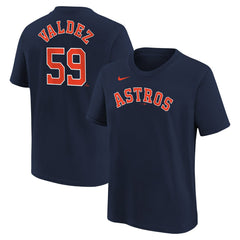 Framber Valdez Houston Astros Youth Name & Number T-Shirt Navy | Nike