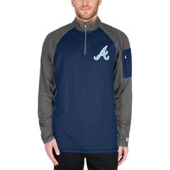 Atlanta Braves Father's Day Raglan Quarter-Zip Top Navy | New Era