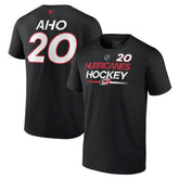 Sebastian Aho Carolina Hurricanes Fanatics Authentic Pro Prime Name & Number T-Shirt Black