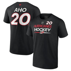 Sebastian Aho Carolina Hurricanes Fanatics Authentic Pro Prime Name & Number T-Shirt Black