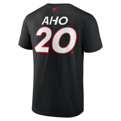 Sebastian Aho Carolina Hurricanes Fanatics Authentic Pro Prime Name & Number T-Shirt Black