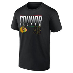 Connor Bedard Chicago Blackhawks Fanatics Name & Number T-Shirt Black