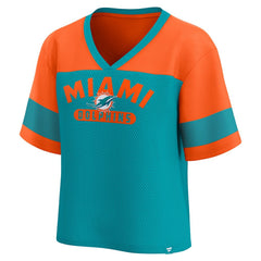 Miami Dolphins Women's Homeschool Jersey Poly V-Neck
Fashion Top - Aqua/Orange online