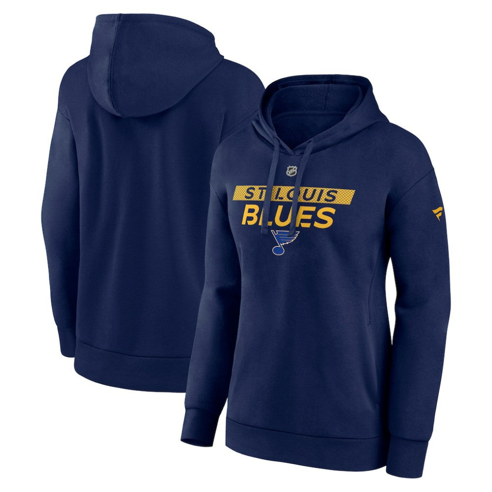 St. Louis Blues Fanatics Women's Authentic Pro Core Primary Fleece Pullover Hoodie Navy