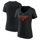 Philadelphia Flyers Fanatics Women's Authentic Pro Core Primary V-Neck T-Shirt Black