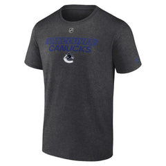 Vancouver Canucks Fanatics Authentic Pro Core Primary T-Shirt Heather Charcoal