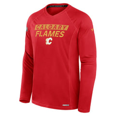 Calgary Flames Fanatics Authentic Pro Rink Tech Long Sleeve T-Shirt Red