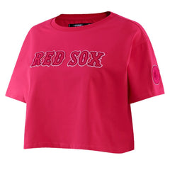 Boston Red Sox Pro Standard Women's Triple Pink Boxy Cropped T-Shirt Pink
