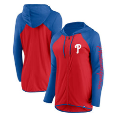 Philadelphia Phillies Women's Script Sleeve Full-Zip Hoodie Red/Royal