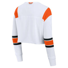 San Francisco Giants Women's Stretch Cropped Fashion Long Sleeve T-Shirt White