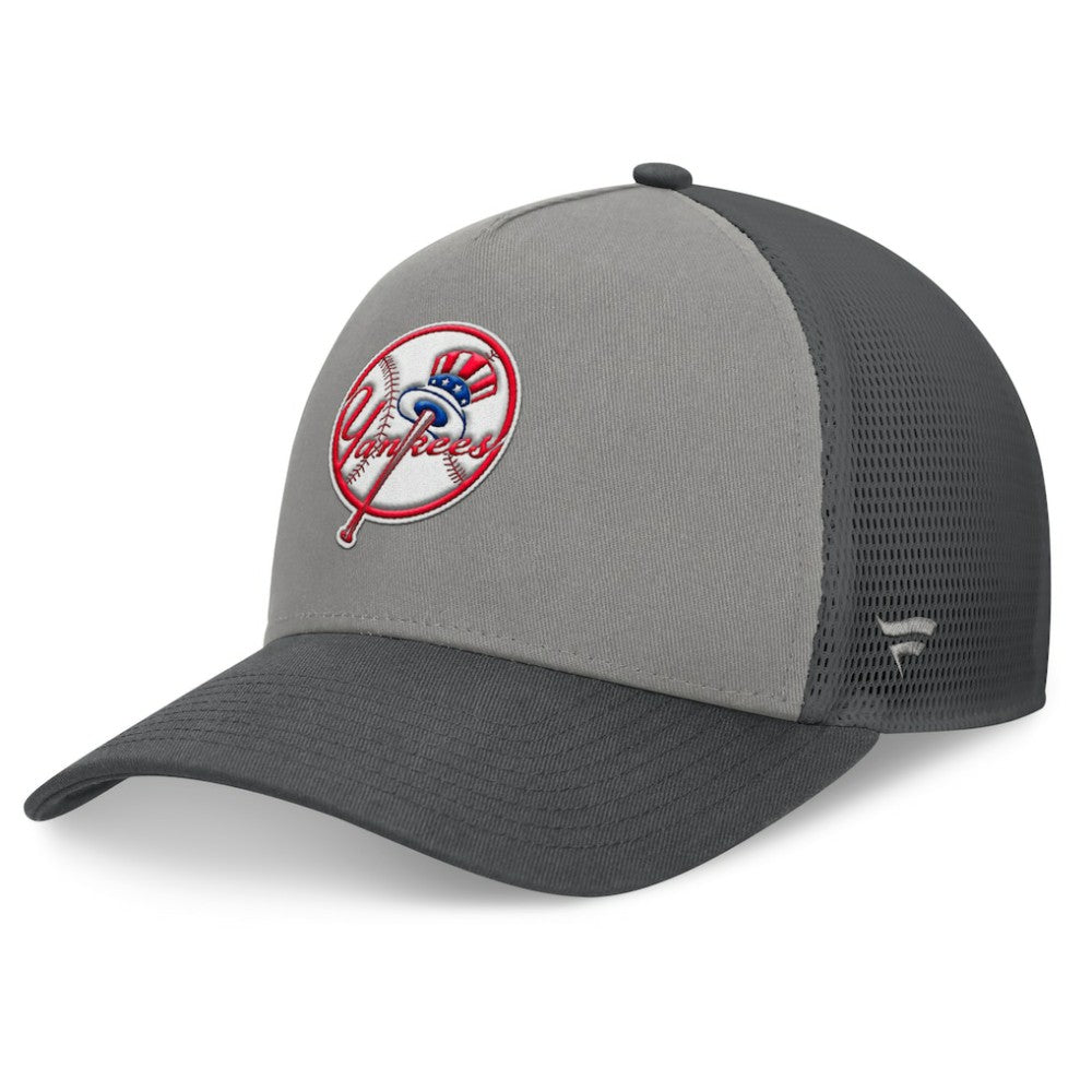 New York Yankees A-Frame Trucker Adjustable Hat Gray/Graphite