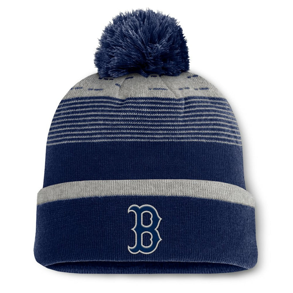 Boston Red Sox Fundamental Gradient Cuffed Knit Hat with Pom Navy