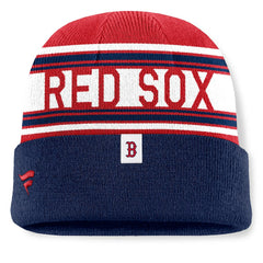 Boston Red Sox Fundamental Team Stripe Cuffed Knit Hat Navy