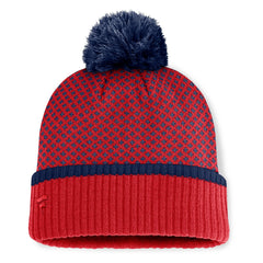 Los Angeles Angels Women's Fundamental Jacquard Cuffed Knit Hat with Pom Red