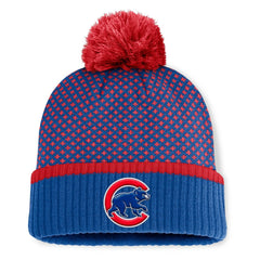 Chicago Cubs Women's Fundamental Jacquard Cuffed Knit Hat with Pom Royal