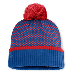 Chicago Cubs Women's Fundamental Jacquard Cuffed Knit Hat with Pom Royal