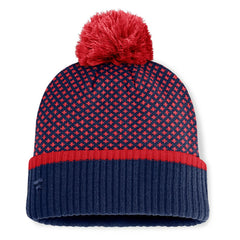 Boston Red Sox Women's Fundamental Jacquard Cuffed Knit Hat with Pom Navy