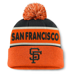 San Francisco Giants Heritage Cuffed Knit Hat with Pom Black/Orange