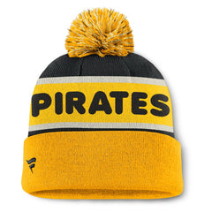 Pittsburgh Pirates Heritage Cuffed Knit Hat with Pom Black
